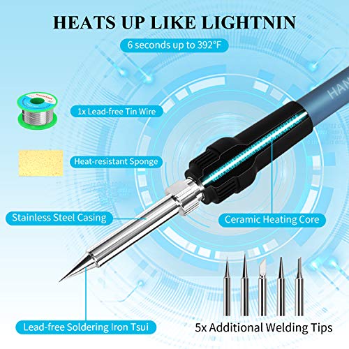 Soldering Station Digital Display with 5 Extra Iron Tips Soldering Iron Station 392¢µ-896¢µ Temperature Adjustable Better Soldering Iron Soldering Kit with Solder Bracket SD2