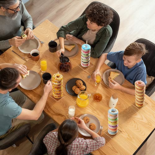 Acrylic Donut Stand - 4 Pack Clear Bagel Holder Tower