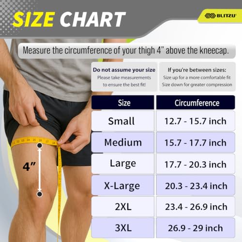 Knee Compression Sleeve Support Wrap for Pain Relief - Black / Small (1 Pair)