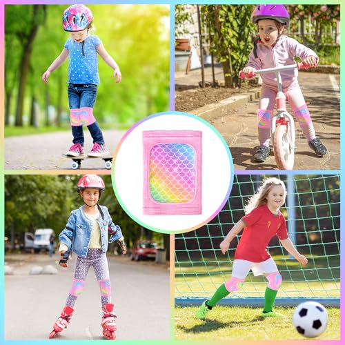 Youth Volleyball Knee Pads - X-Small Rainbow Mermaid Design