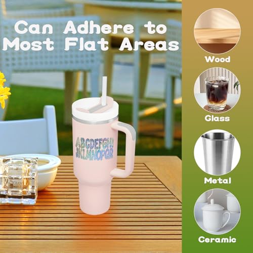 Glitter Letter Stickers for Personalizing Cups & Bottles - 10 Sheets