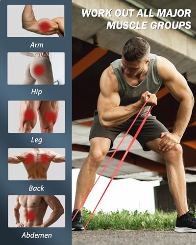 5-Level Resistance Bands Set - Colorful Elastic Exercise Bands
