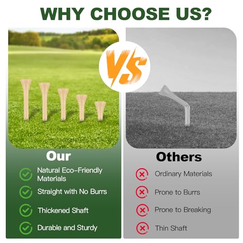 150PCS Biodegradable Bamboo Golf Tees - 2 3/4 Inch