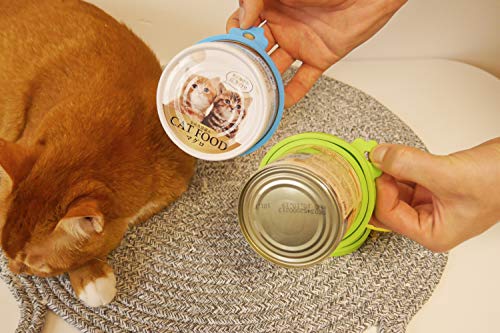 Universal Silicone Pet Food Can Lids - 3 Pack with Spoon, Food Grade