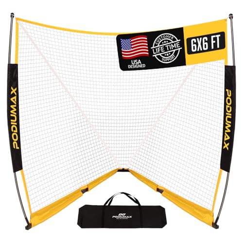 Foldable Lacrosse Goal 6x6x7 FT - Durable Steel Frame with Carry Bag
