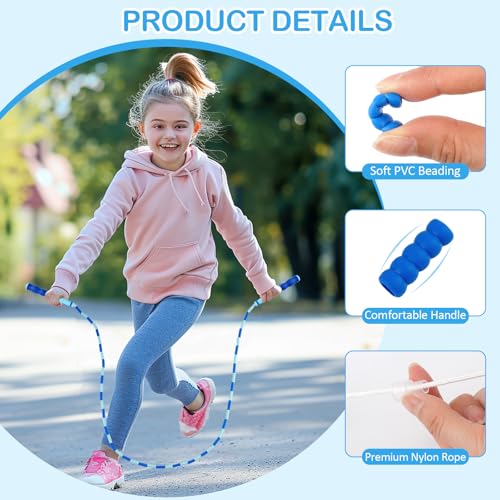 Adjustable Jump Rope for Kids - Tangle Free - Blue & Pink