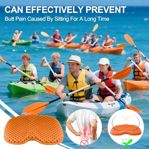 iMiibel Orange Anti Slip Kayak Seat Cushion Waterproof Gel Support Pad