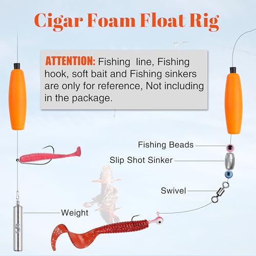 Fishing Bobbers Peg Floats - 20pcs Foam Cigar 2.5 Inch