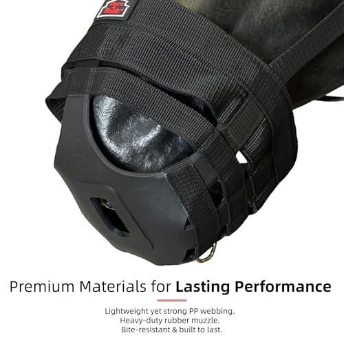 Horse Grazing Muzzle - Breathable & Comfortable - Black, Large