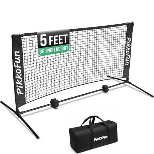 Pikkofun Black 5FT Portable Pickleball Dink Practice Net for Indoor & Outdoor