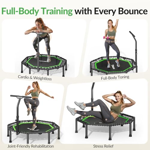 51" Octagonal Rebounder Trampoline for Adults - Green