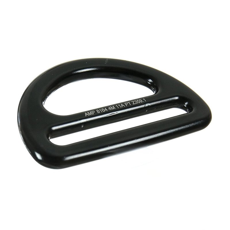 Fusion Climb Black Bretta Aluminum D-Ring for 3 1/4" Webbing - Lightweight and Slotted for Industrial and Climbing Use