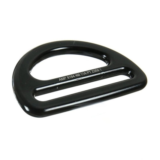 Fusion Climb Black Bretta Aluminum D-Ring for 3 1/4" Webbing - Lightweight and Slotted for Industrial and Climbing Use