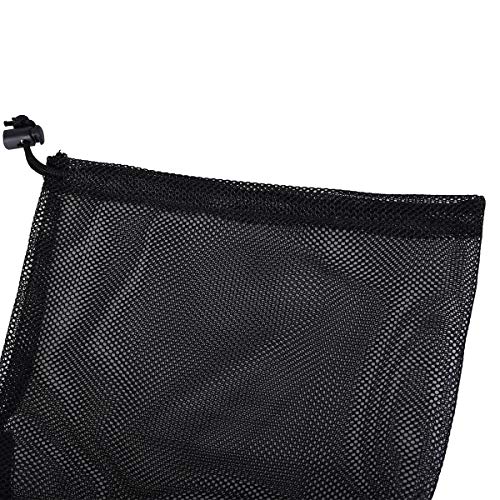 5pcs Nylon Mesh Drawstring Bags for Sports Equipment - Black L