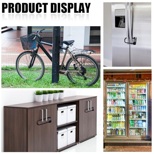 Shimeyao 4 Pieces 6 Inch Long Shackle Combination Lock 4 Digit Outdoor Waterproof Padlock with Resettable Code for School Gym Locker, Sports Locker, Fence, Gate, Toolbox, Case Storage, Black