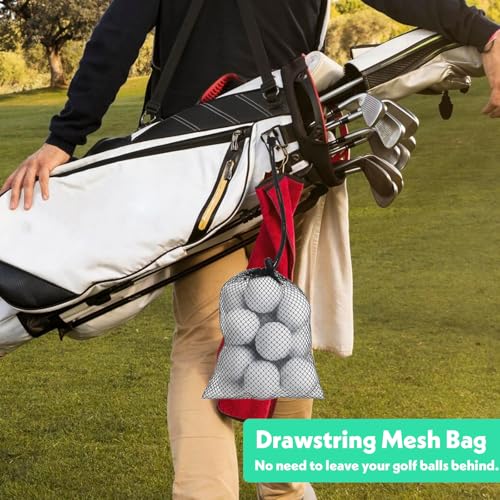 Golf Ball Storage Bags - 4 Pcs Mesh Drawstring Organizers