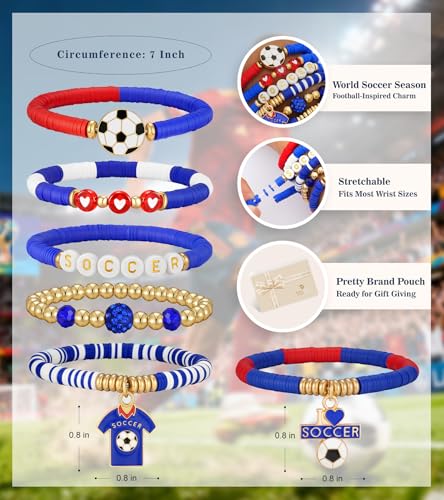 Heishi Beaded Sports Bracelets for Soccer & Football Fans