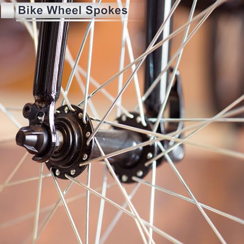 12G 130mm Bicycle Spokes with Nipples Set 36Pcs - Carbon Steel, Black