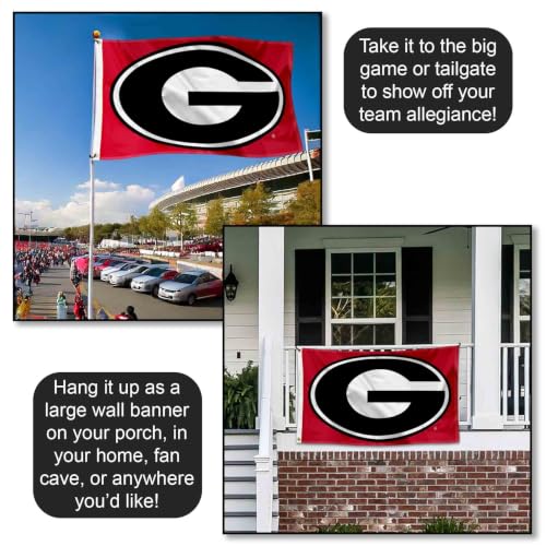 Georgia Bulldogs Large College Flag - 3'x5' Durable Polyester