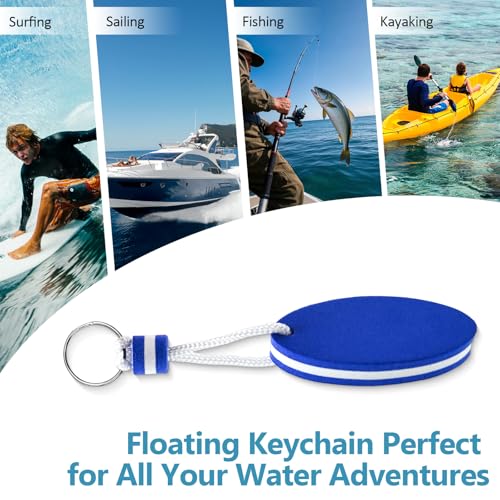 Floating Foam Keychains - Waterproof Buoyant Key Ring - Blue
