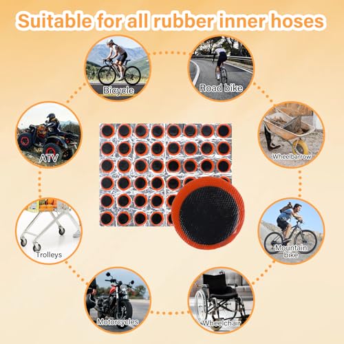 96 Bicycle Tire Patches - Non-Self Adhesive Rubber for Repairs