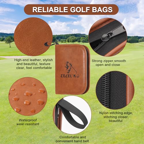 Golf Accessory Gift Set for Men and Women with Leather Case
