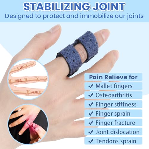 Trigger Thumb Splints - Breathable Finger Splint, Blue - 4 Pcs