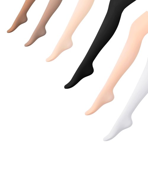 Daydance Footed Tan Ballet Tights for Girls Dance, Gymnastics, Yoga, School Uniform 3 Pairs