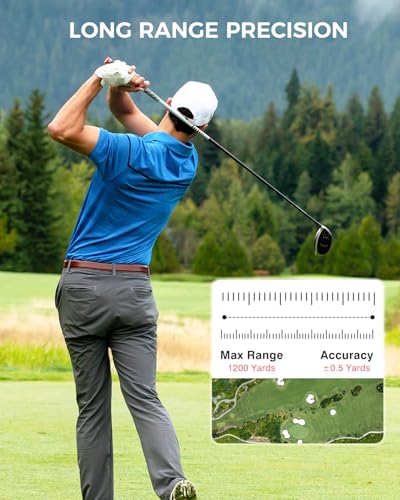 Golf Rangefinder with Slope - 1200 Yards Laser Range Finder - White
