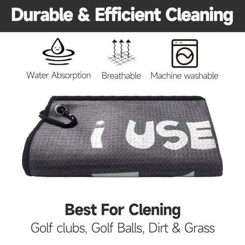 Funny Golf Towel with Clip - Unique Gift for Men, Dad, Husband