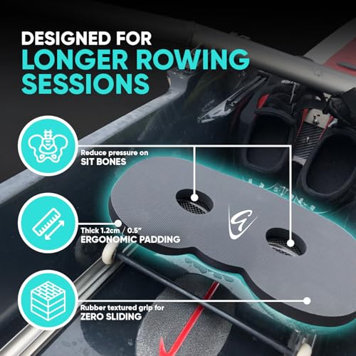 Men's Rowing Seat Pad - 12mm Waterproof Non-Slip Cushion with Clip