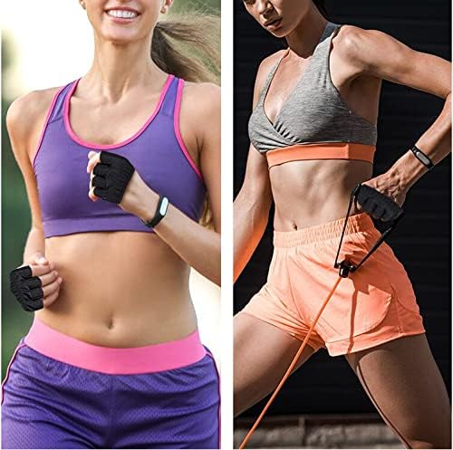 Fitness Exercise Gloves, Silicone Non-slip Four Finger Weightlifting Protection Gloves, Men Women Callus Guard Workout Grip Gloves, Protect for Power Cross Training Lifting Hanging Cycling Yoga (S)