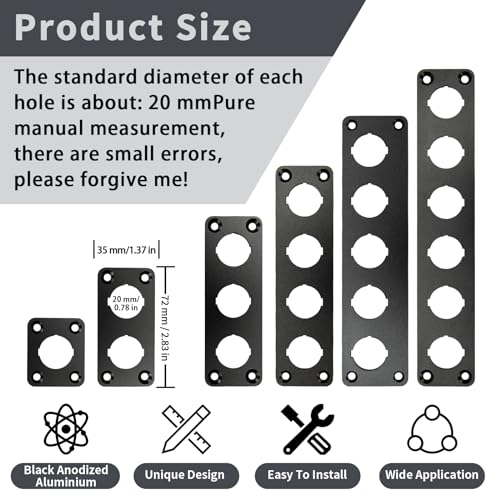 12V Round Marine Switch Panel - Waterproof Aluminum Rocker Switch 2 Way (72mm x 35mm)