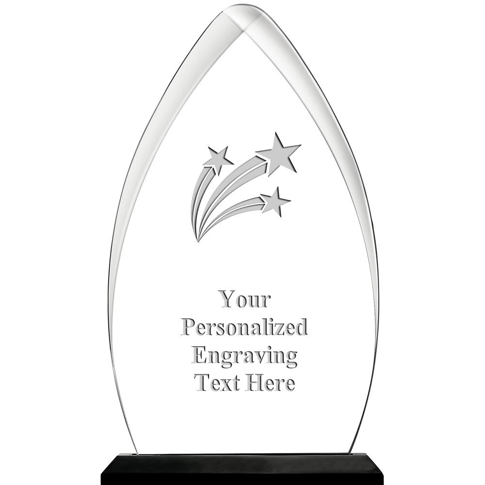 Crown Awards Customizable Gateway Skyline Acrylic Trophy Award, 6.75" Engraved Three Shooting Stars Gateway Skyline Acrylic Award