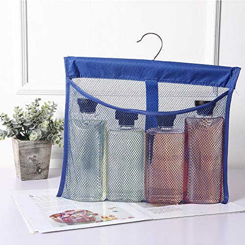 Portable Mesh Shower Caddy with Rotatable Hanger - Blue