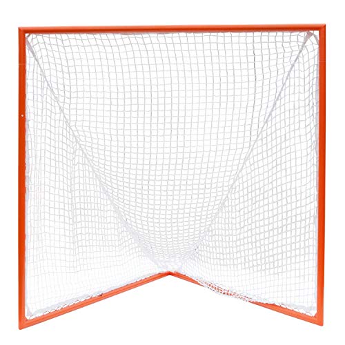 Pro & Collegiate Lacrosse Goal - 6' x 6' Steel Frame (White/Orange)