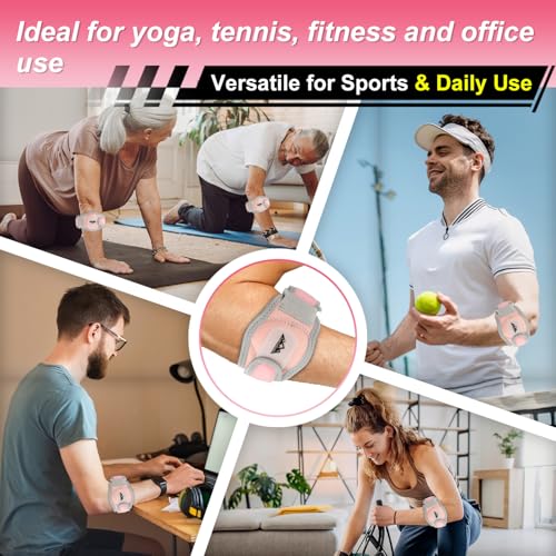 Adjustable Elbow Brace for Sports - Compression Support - Pink (1 Pack)