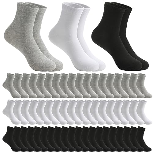 Men's Athletic Quarter Socks 150 Pairs Moisture-Wicking Casual Sports Socks Bulk