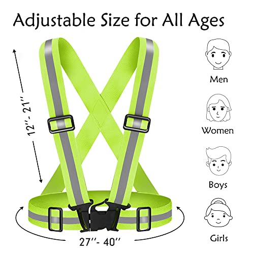 Adjustable High Visibility Reflective Vest for Running & Cycling