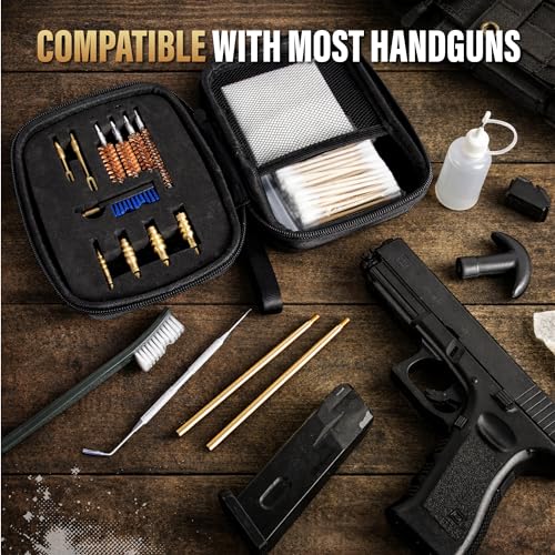 Gun Cleaning Kit for Pistols with Compact Case - Pro Charcoal