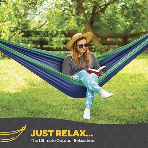 SEWANTA Medium Khaki & Army Green Camping Hammock 400 lb Capacity with Tree Straps