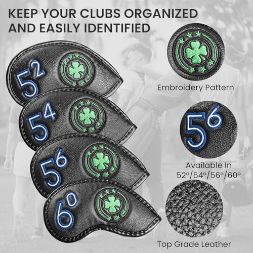 Amy Sport Black 4-Pack Wedge Golf Club Head Covers 52°-60° Protectors