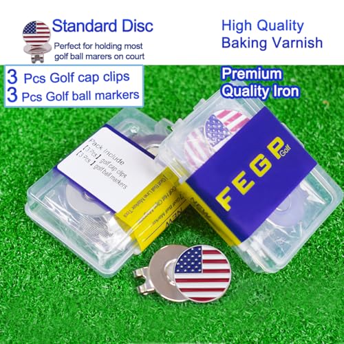 6 Pcs Golf Ball Markers with Magnetic Hat Clips Value Sets - Soft