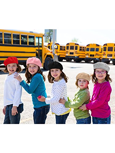 Kids Beret Hat - Red French Beanie Cap for Children