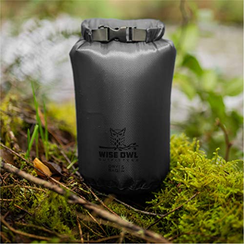 Wise Owl Outfitters Waterproof Dry Bag 3-Pack Grey - Lightweight 5L/10L/20L for Kayaking & Travel