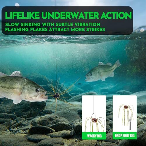 DIY Fishing Lure Kit - 30 Dice Baits, 5 Skirt Strands, 10 Weights