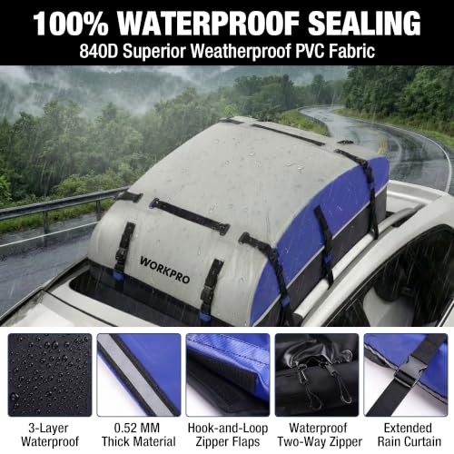 21 Cubic Feet Waterproof Rooftop Cargo Carrier Bag - Heavy-Duty