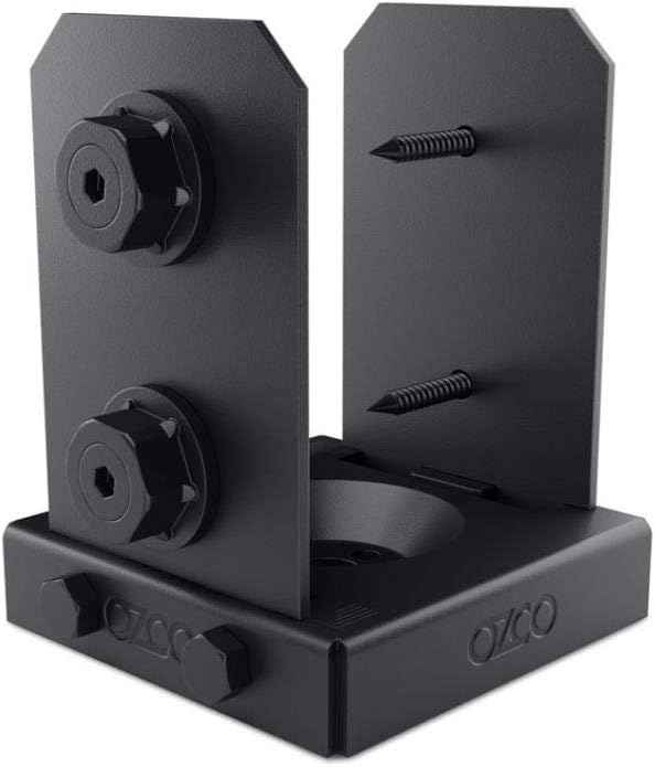 Ozco Laredo Sunset Lite 6x6 Post Base Kit - Galvanized Steel with Decorative Plates & Screws