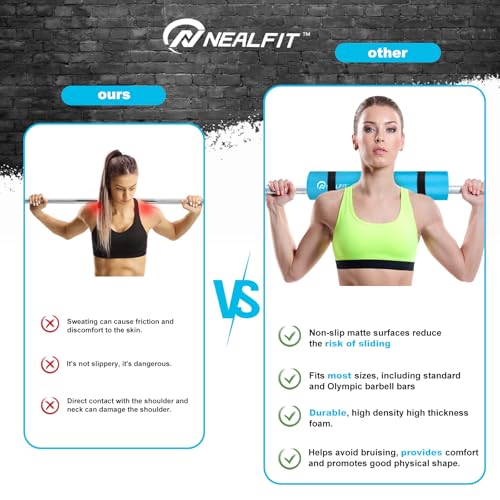 Squat Barbell Pad - Foam Pad for Weightlifting & Hip Thrusts - Cyan