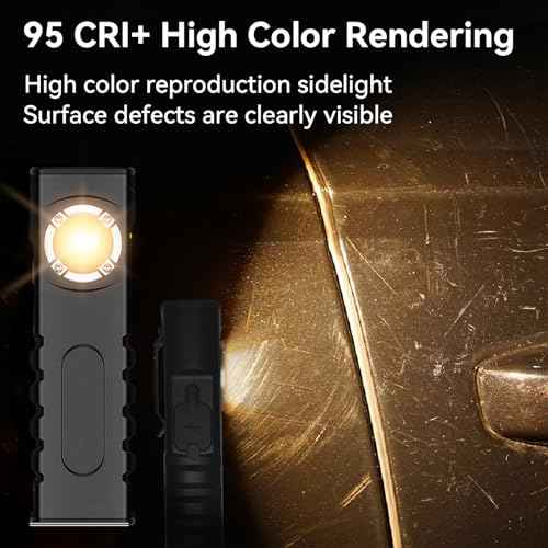 EDC Flashlight with Red Beam Combo Magnetic Work Light Rechargeable Stepless Dimming Flashlight Thickened Aluminium Alloy Material